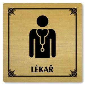 Lékař, 80x80mm, zlatá, Nebraska